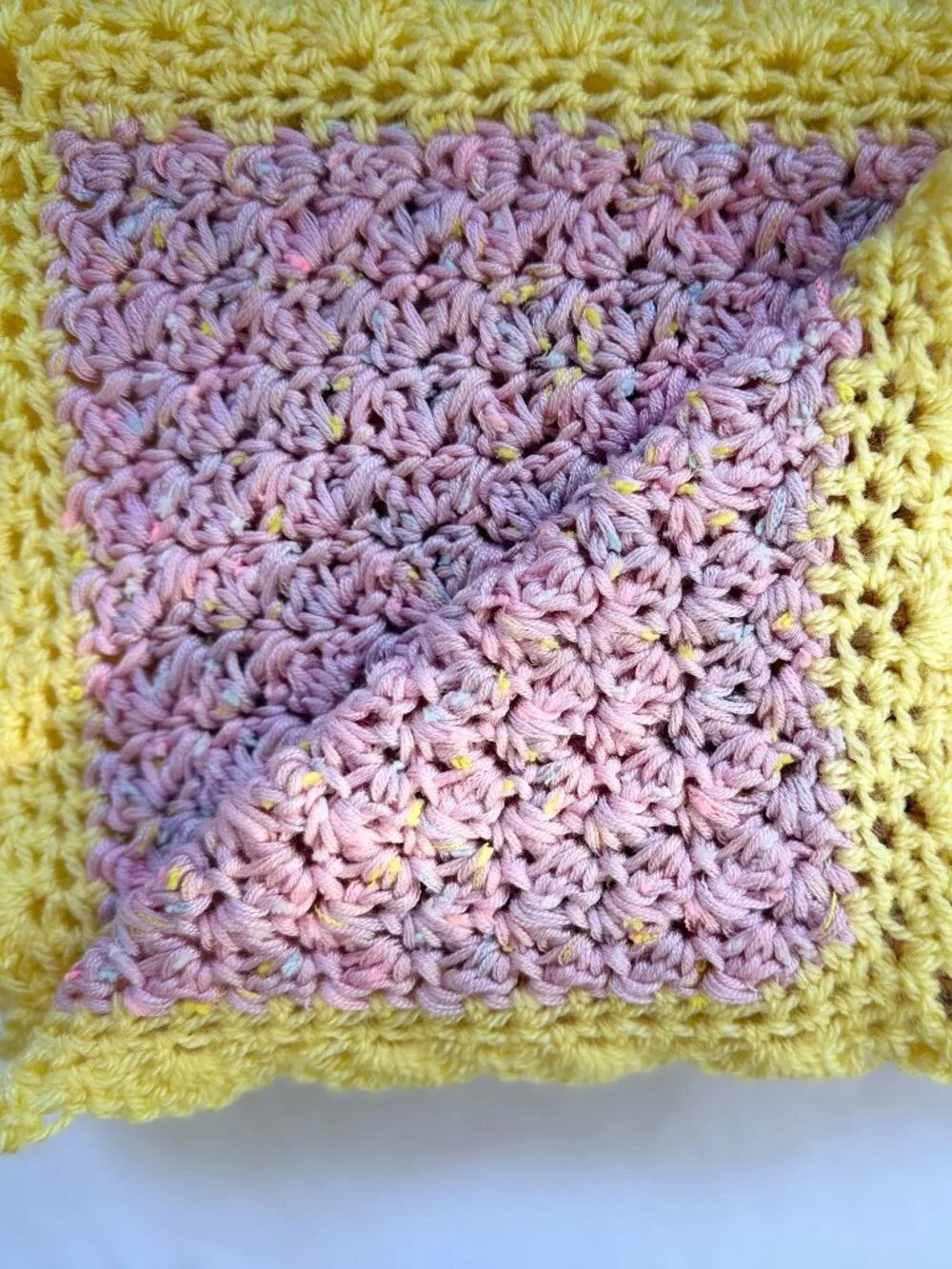 Handmade Crochet Baby Blanket, Soft Heirloom Nursery Gift, Color: Petal Pink